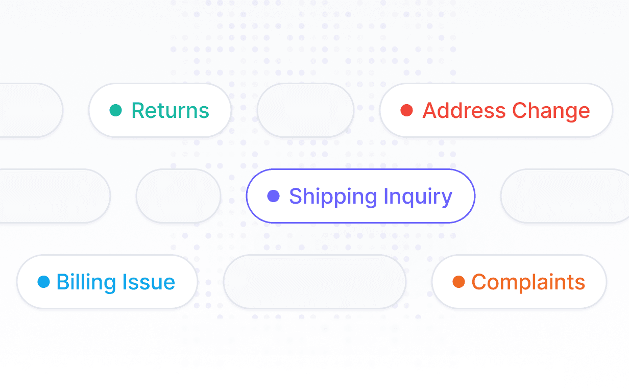 Smart Labels feature showing conversation labels automatically assigned by AI